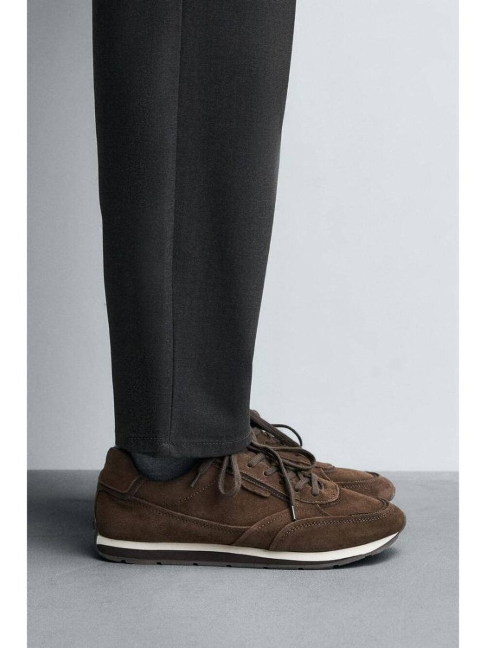 Zara Men Brown Suede Sneakers EU 44 US 11 Casual Low Top 2340/520 NWOB